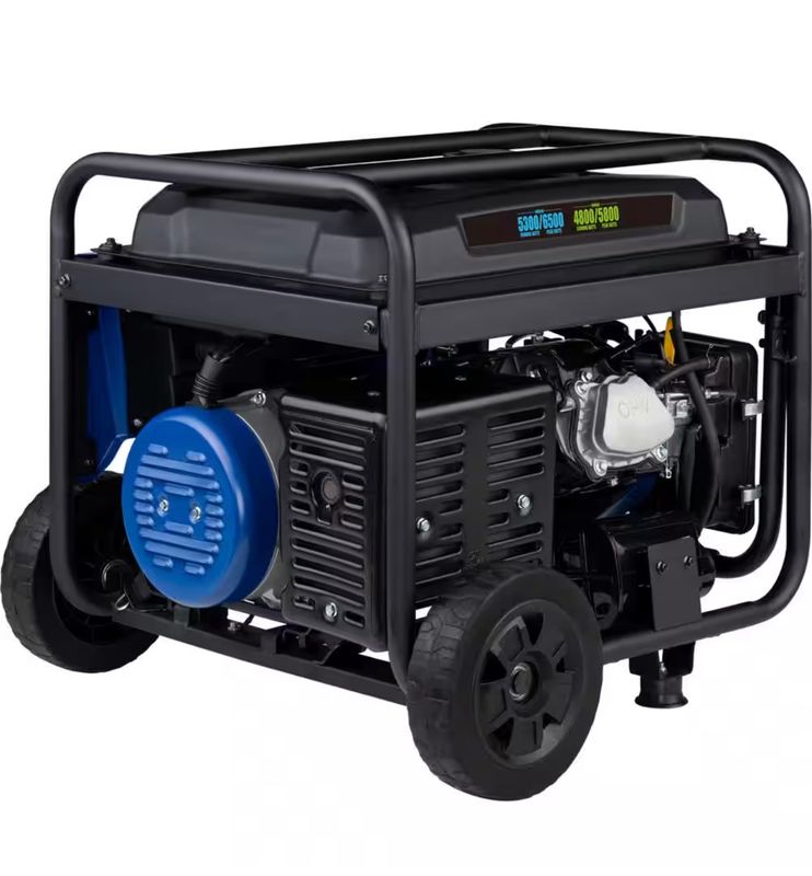 6,500/5,300-Watt Dual Fuel Gas and Propane Powered Portable Generator with Digital Display, 30A 120/240V Outlet