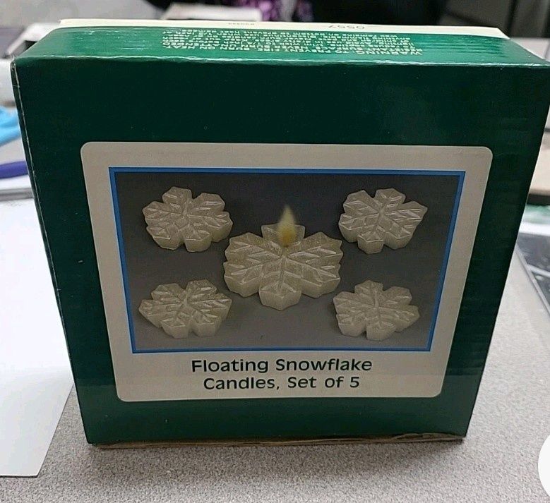 American Greetings Floating Snowflake Candles, Set of 5, Christmas