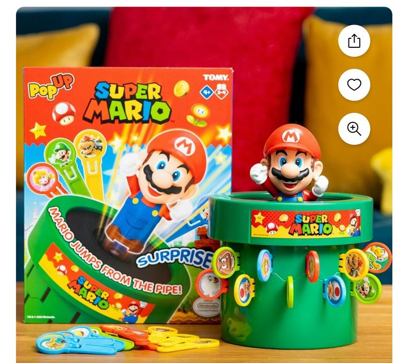 Pop Up Super Mario Family and Preschool Kids Board Game, 2 - 4 Players, Suitable For Boys &amp; Girls Ages 4+