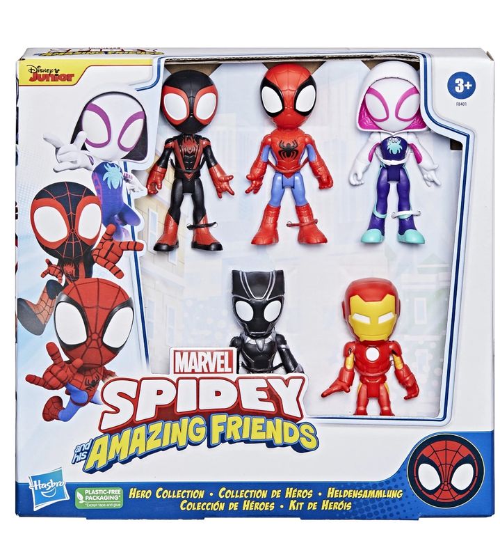 Marvel Spidey and His Amazing Friends, Hero Collection Pack, 5 Action Figures, Stocking Stuffers for Kids