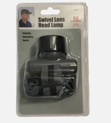 Harbor Freight Swivel Lens LED Headlamp 50 Lumens w/ Adjustable Headband NEW