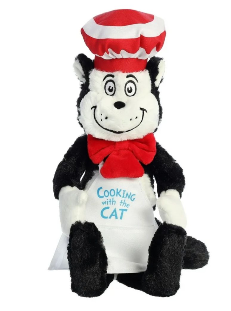 Aurora - Large Multicolor Dr. Seuss - 14" Chef Cat In The Hat - Whimsical Stuffed Animal