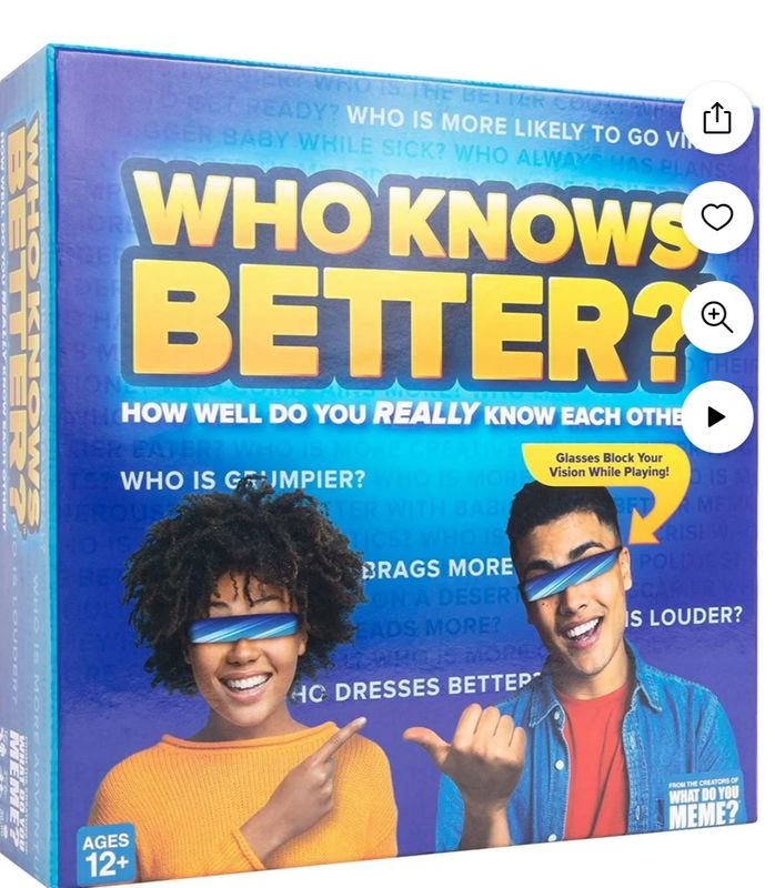 Who Knows Better? Family Card Game of Blindfolded Superlatives by What Do You Meme? Family