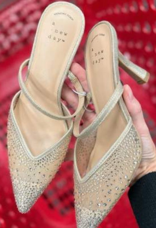 Women's Sonia Heels with Memory Foam Insole – A New Day™ ; ColorBeige