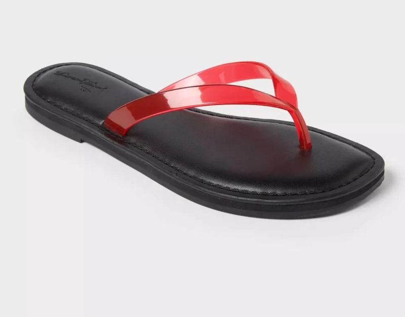 Universal Thread Womens Keilani Thong Flip Flops 93321989 Clear Black