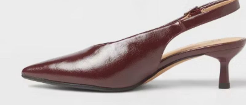 Women’s Samantha Sling Back Kitten Heels – A New Day™ Burgundy