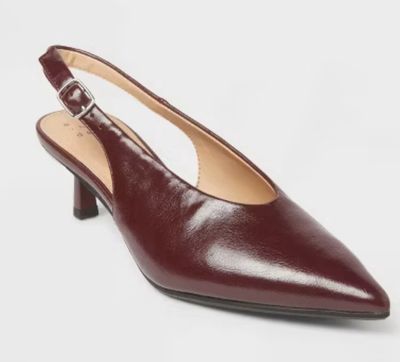 Women’s Samantha Sling Back Kitten Heels – A New Day™ Burgundy