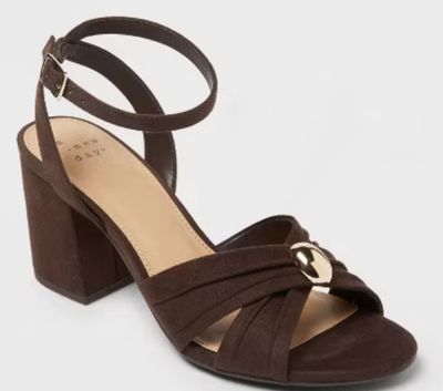 Women’s Bibi Strappy Peep Toe Heels – A New Day™ Brown