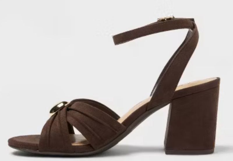 Women’s Bibi Strappy Peep Toe Heels – A New Day™ Brown