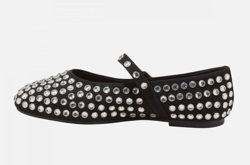 A New Day Womens Issa Rhinestone Mary Jane Ballet Flats