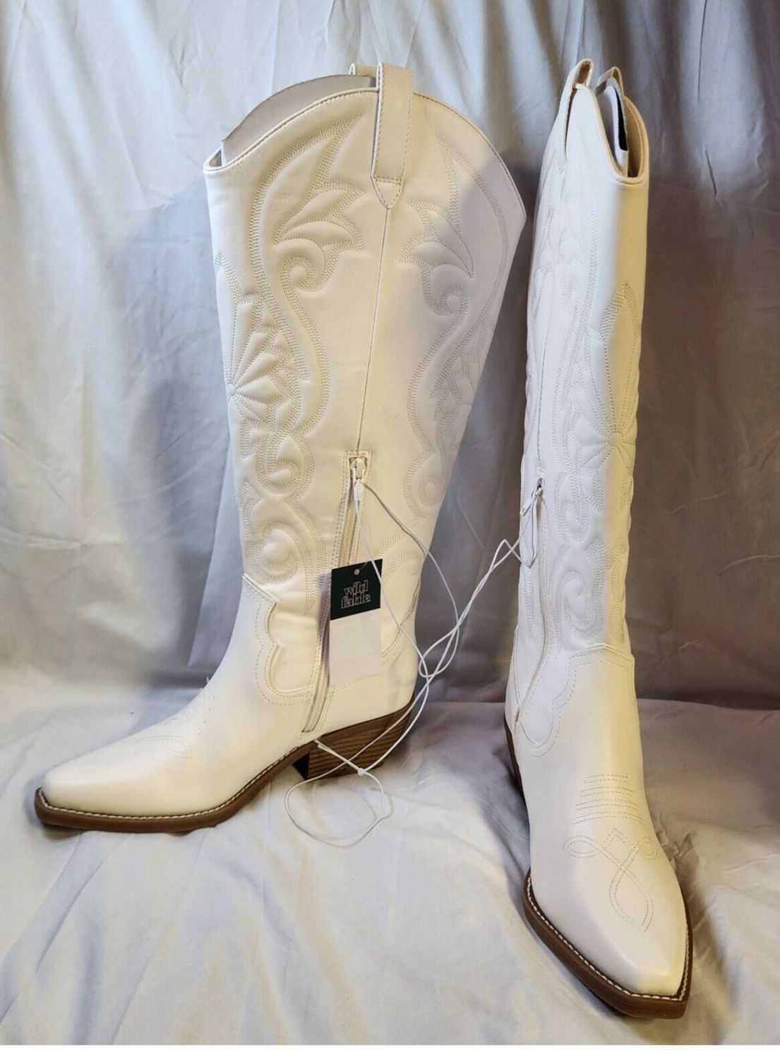 Wild Fable Women Western Cowboy Pointed Toe Knee High Pull On Tabs Boots