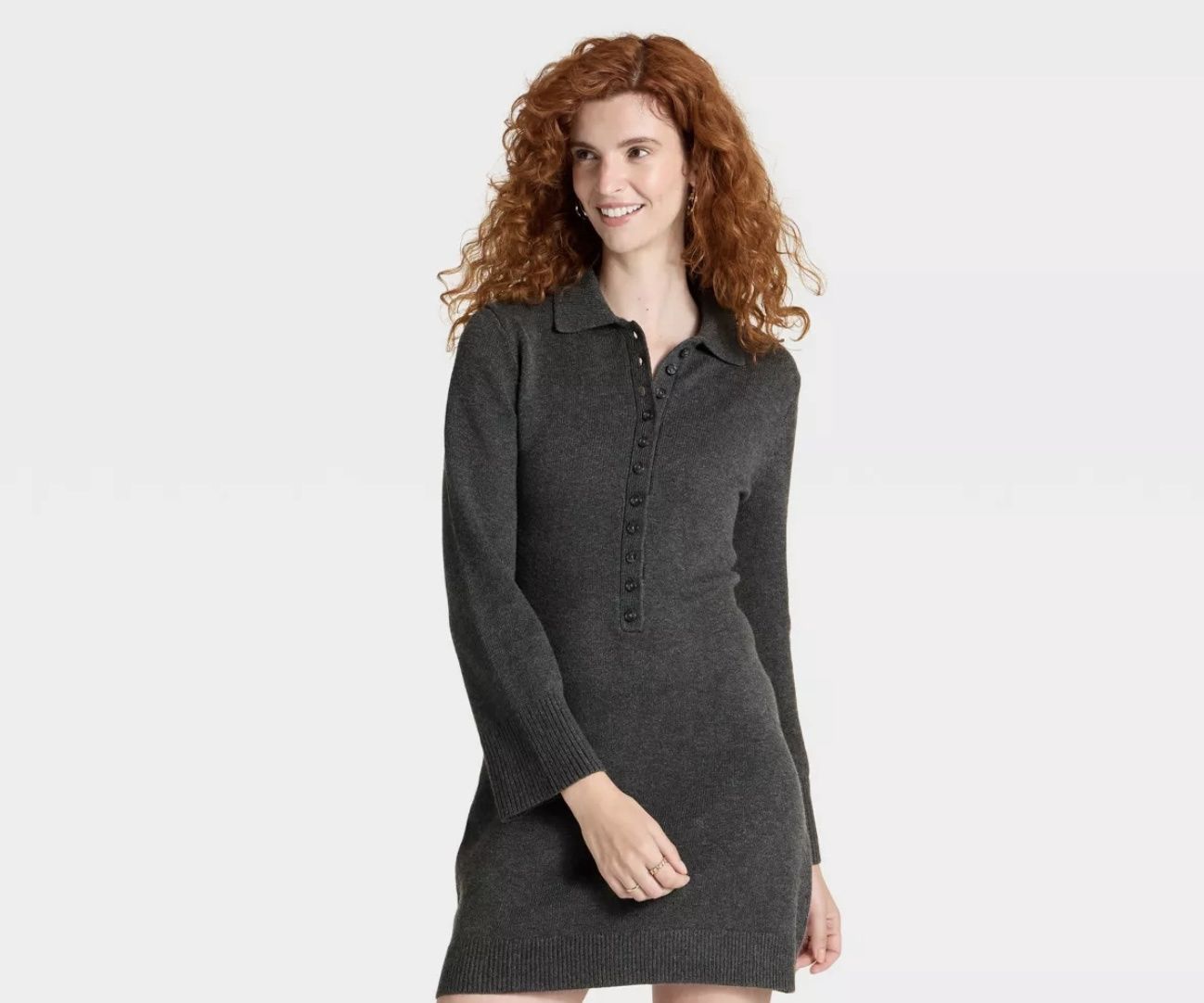 Women's Long Sleeve Sweater Dress - A New Day™, Size: L