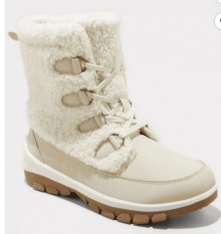 Women's Corie Shearling Hiker Winter Boots Cream 11