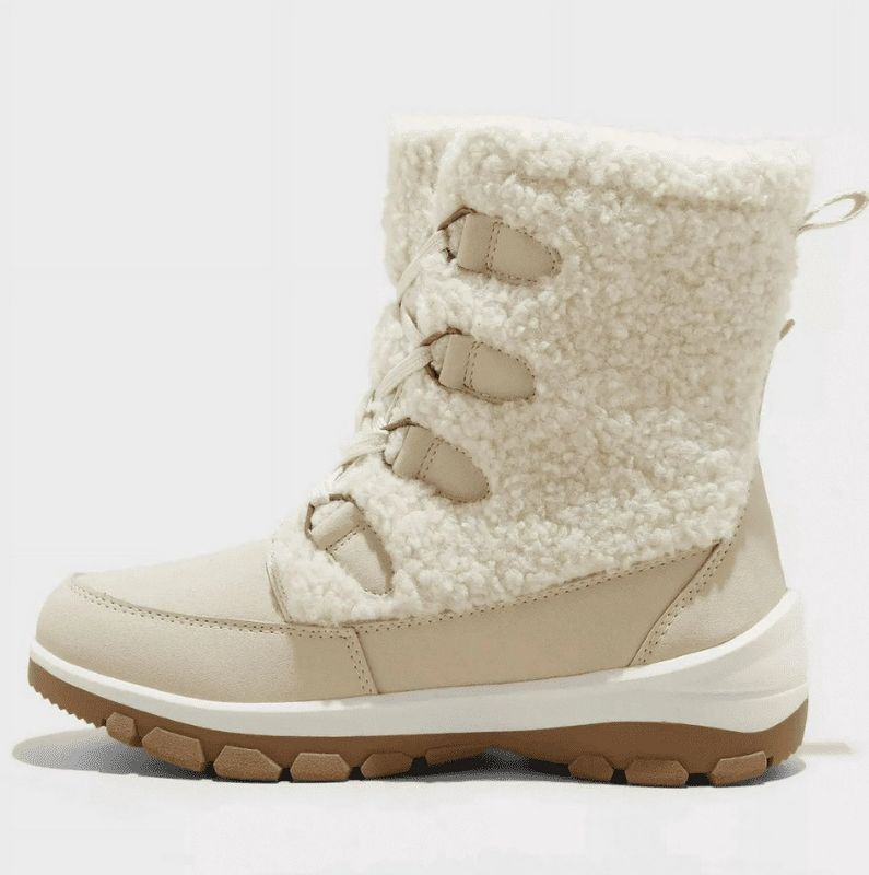 Women's Corie Shearling Hiker Winter Boots Cream 11