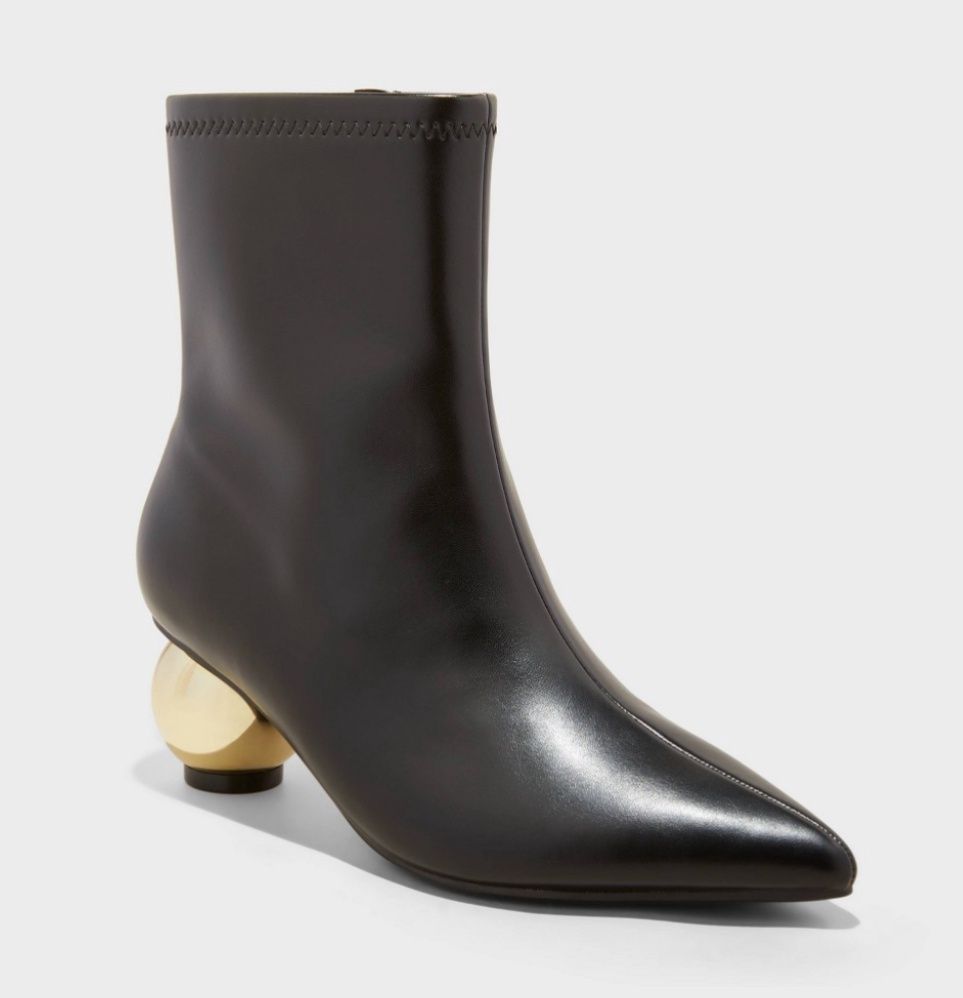 Women's Jaz Ball Heel Stretch Ankle Boots with Memory Foam Insole - A New Day™™, Size: 11