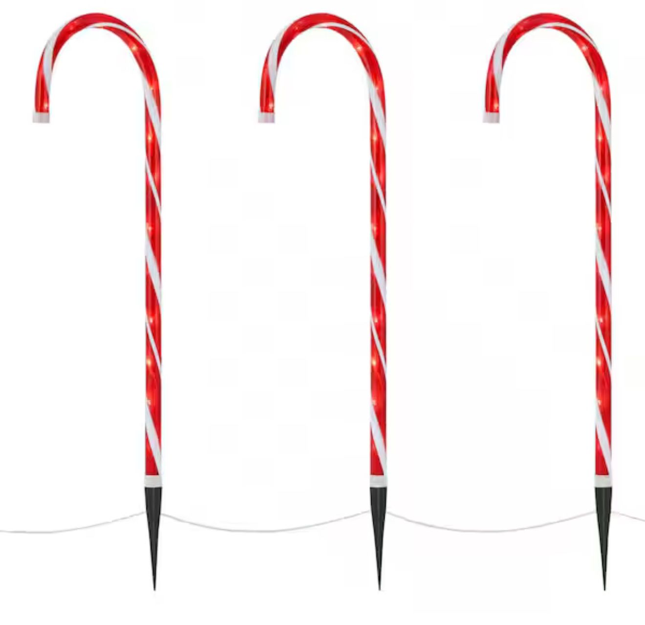 3 ft. Warm White Candy Cane LED Pathway Lights (Set of 3)