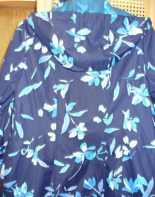 Dennis Basso Water Resistant Zip Front Jacket/Coat w/ removable hood Floral