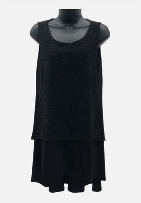 Dennis Basso Caviar Crepe Hi-Low Knit Tunic Bold Black