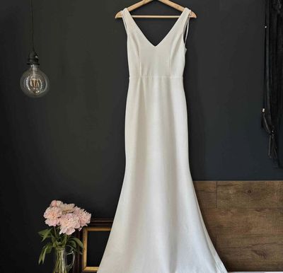 Lulu's This Bliss Ivory Sleeveless Tie Back Mermaid Maxi Dress