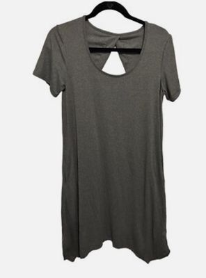 CuddIDuds Grey Short Sleeve With Pockets Flexwear Midi Dress