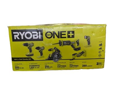 ONE+ 18V Cordless 6-Tool Combo Kit with 1.5 Ah Battery, 4.0 Ah Battery, and Charger