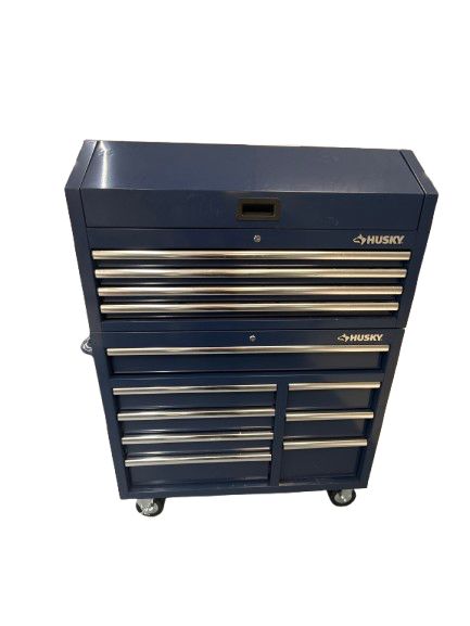 Standard Duty 42 in. x 18 in. D 12-Drawer Blue Rolling Tool Chest Combo
