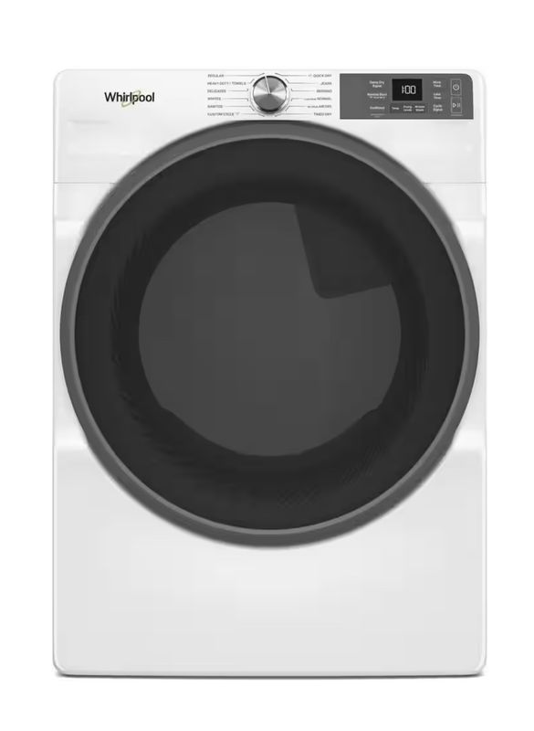 7.4 cu. ft. vented Front Load Electric Dryer in White with Wrinkle Shield Option