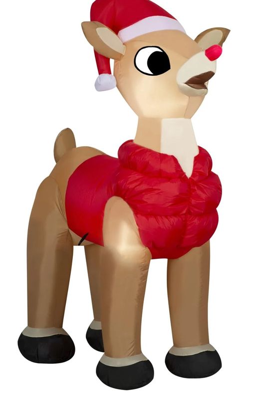 Christmas Inflatables (6 ft. LED Rudolph with Puffer Vest Inflatable)