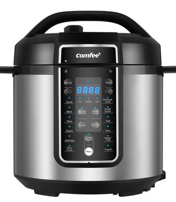 COMFEE’ Pressure Cooker 6 Quart with 12 Presets, Multi-Functional Programmable Slow Cooker, Rice Cooker, Steamer, Sauté pan, Egg Cooker, Warmer and More