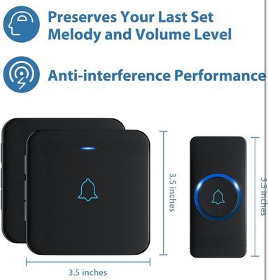 AVANTEK Wireless Doorbell, D-3B Waterproof Door Chime Kit
