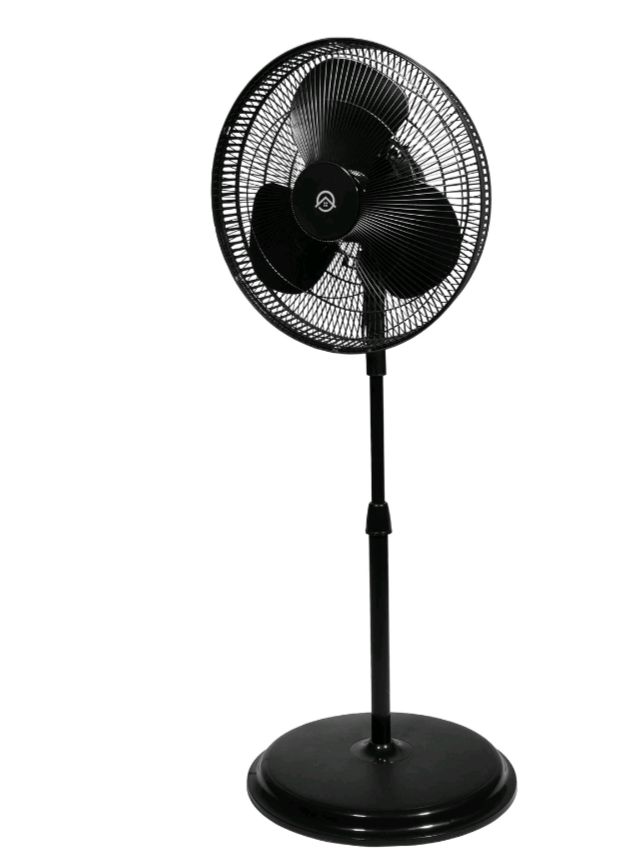HomePoint Standing Oscillating Fan with Adjustable Height &amp; 3 Speeds, Black, 16"