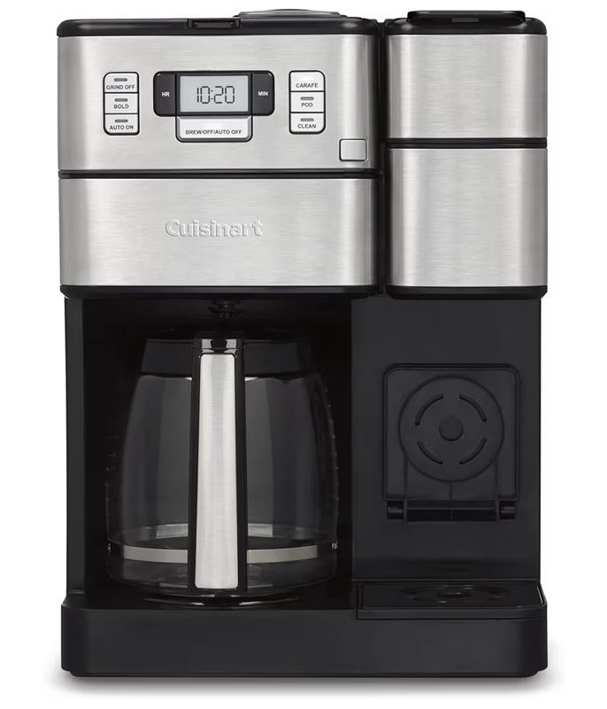 Cuisinart Coffee Center Grind and Brew Plus, Built-in Coffee Grinder, Coffeemaker and Single-Serve Brewer with 6oz, 8oz and 10oz Serving Size, Black/Silver, SS-GB1NAS