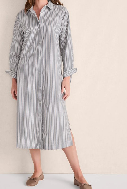 Organic Cotton Poplin Buttondown Midi Dress | Haven Well Within