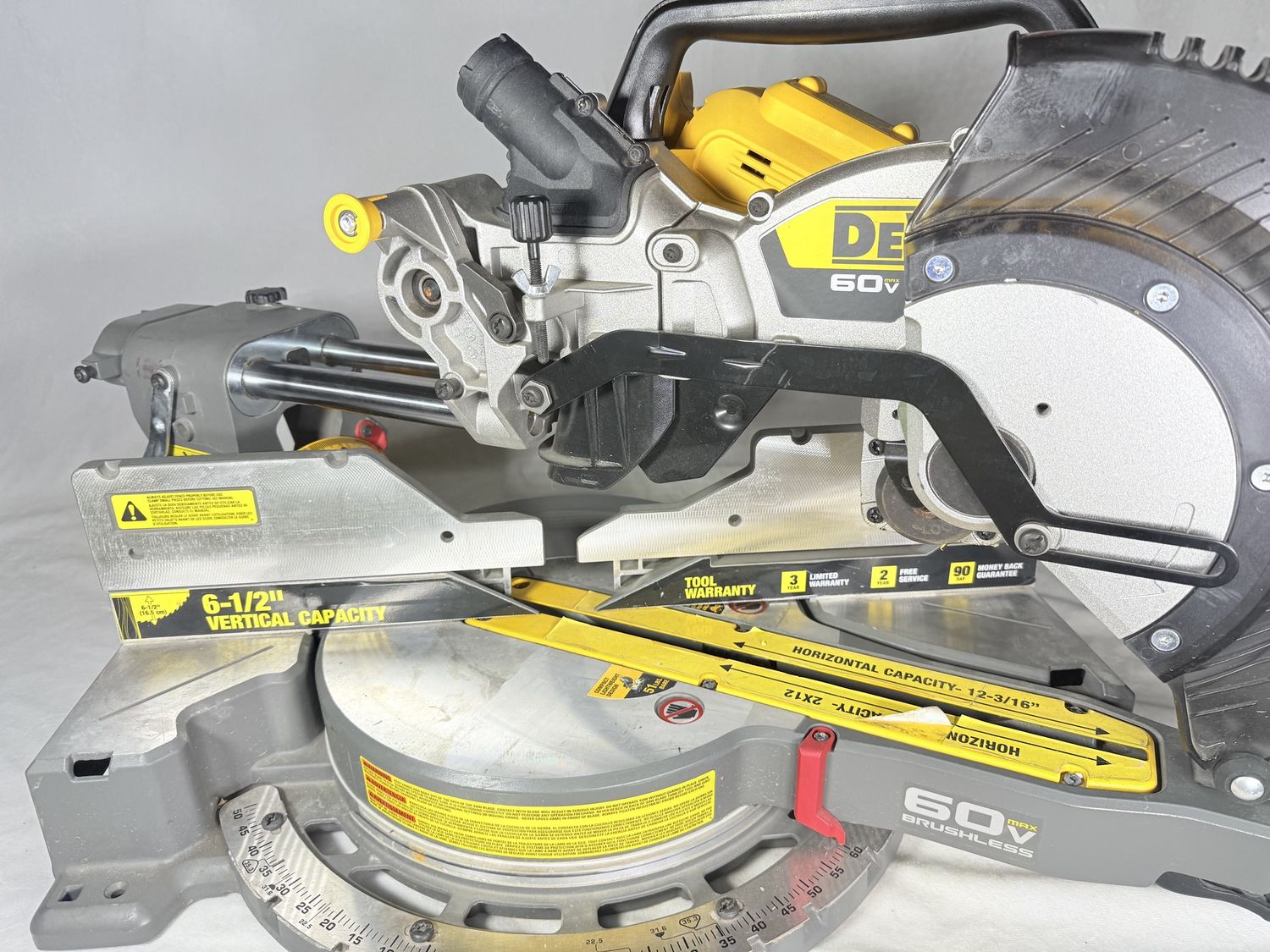 DCS781B 60V Lithium-Ion 12 in. Cordless Sliding Miter Saw (Tool Only), Condition: Used-like new