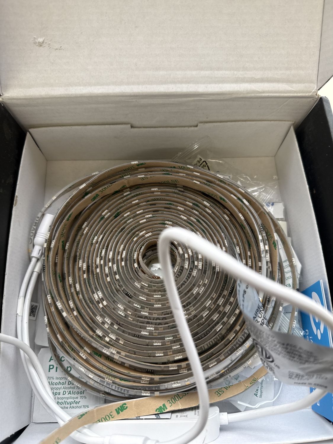 Govee RGBICW Wi-Fi LED Strip Light, 49.2ft, Smart App Control, Multicolor for Bedroom &amp; TV Backlight, Condition: Used-like new