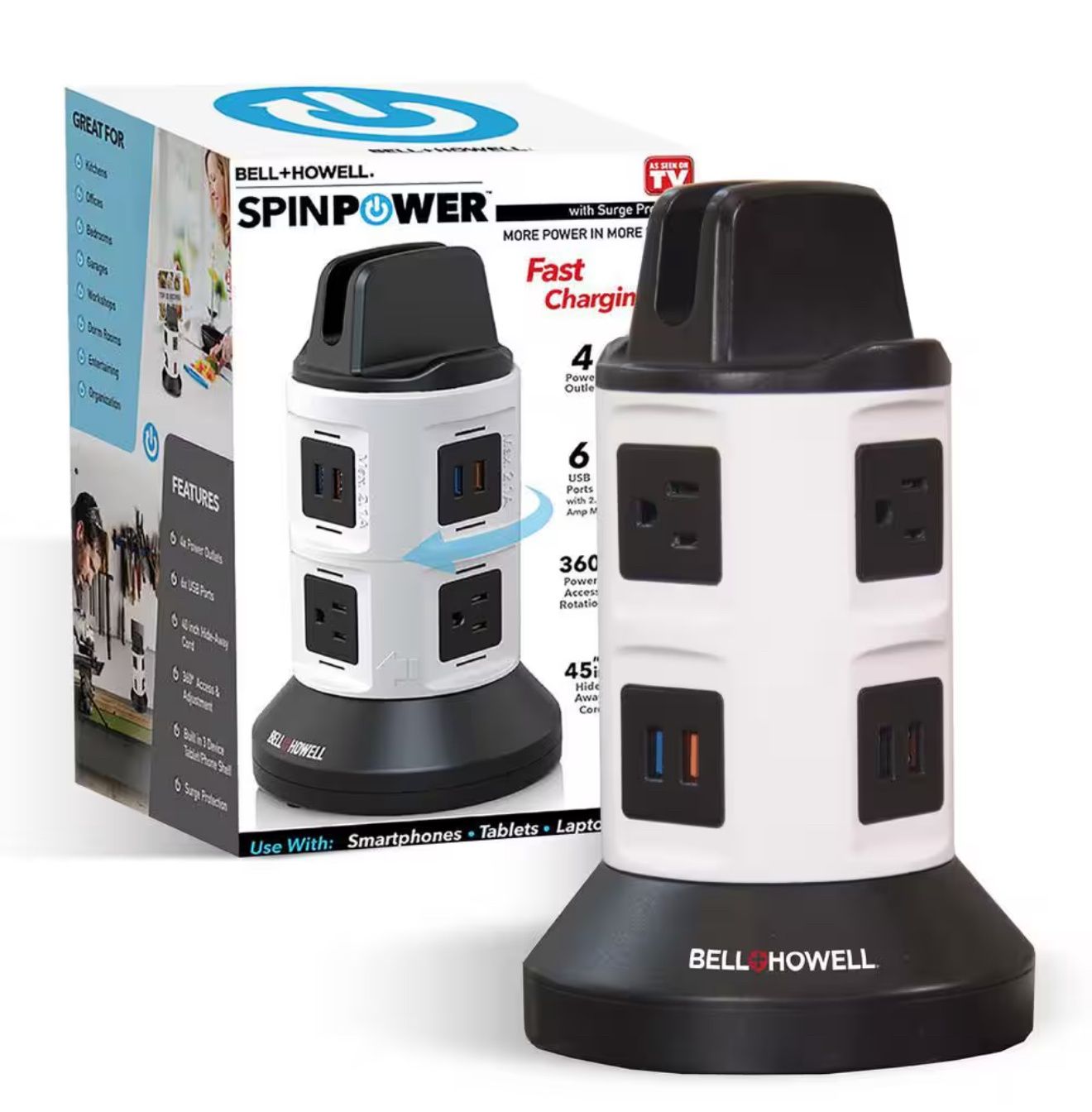 4-Outlets / 6 USB Spin Power