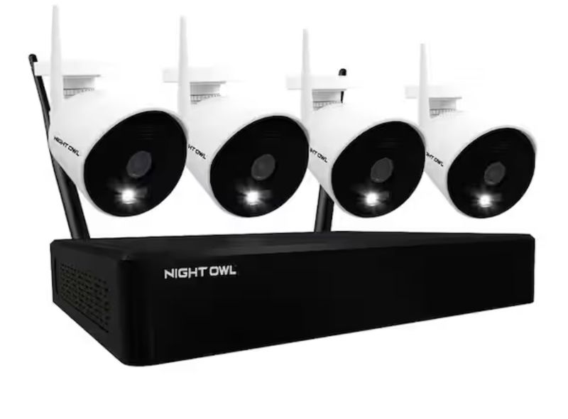 10-Channel 1080P 1TB NVR Security Camera System with 4 AC Wireless Bullet Spotlight Cameras