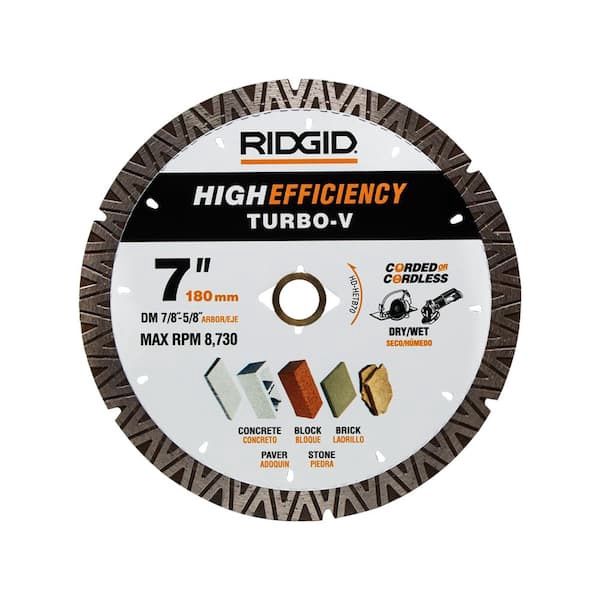 TURBO-V 7 In. Turbo Rim Diamond Blade for Masonry High Efficiency Cutting