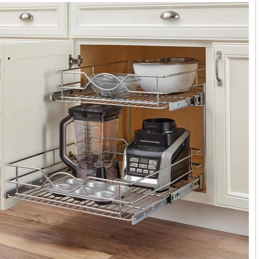 Home Decorators Collection 20 in. Double Tier Wire Pull-Out Basket Questions &amp;