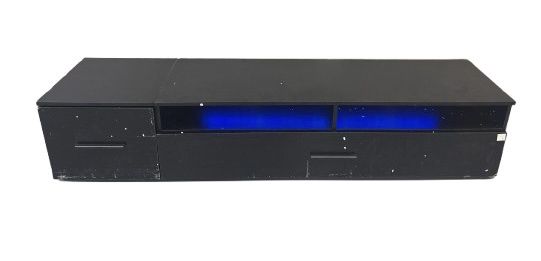 Minimalist Design TV Stand W/Color Changing LED Lights Modern Universal Entertainment Center High Gloss Cabinet Compatible