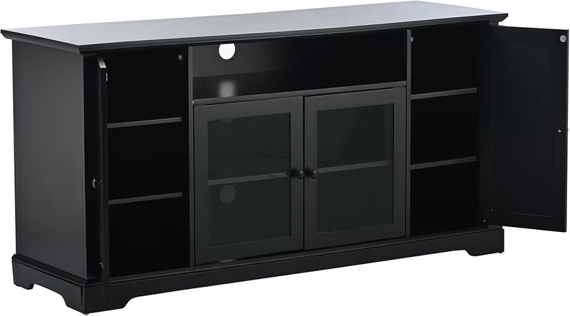 59.8 in. W White MDF TV Cabinet