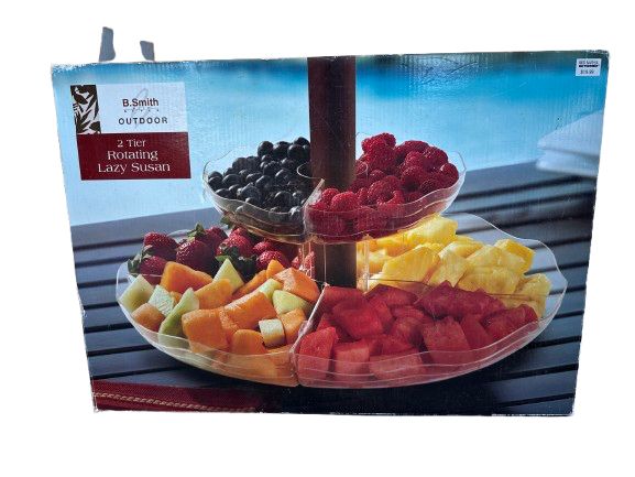 B. Smith Outdoor Rotating 2-Tier Lazy Susan
