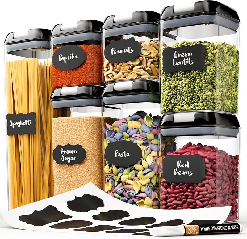 Chef's Path - Set of 7 Airtight Food Storage Containers for Kitchen Storage