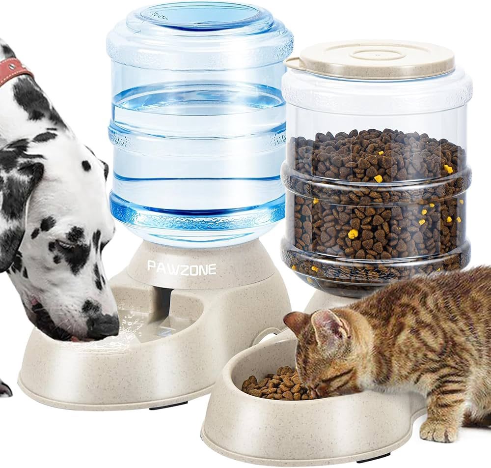 Automatic Self Dispensing Gravity Pet Feeder and Waterer for Cats and Dogs