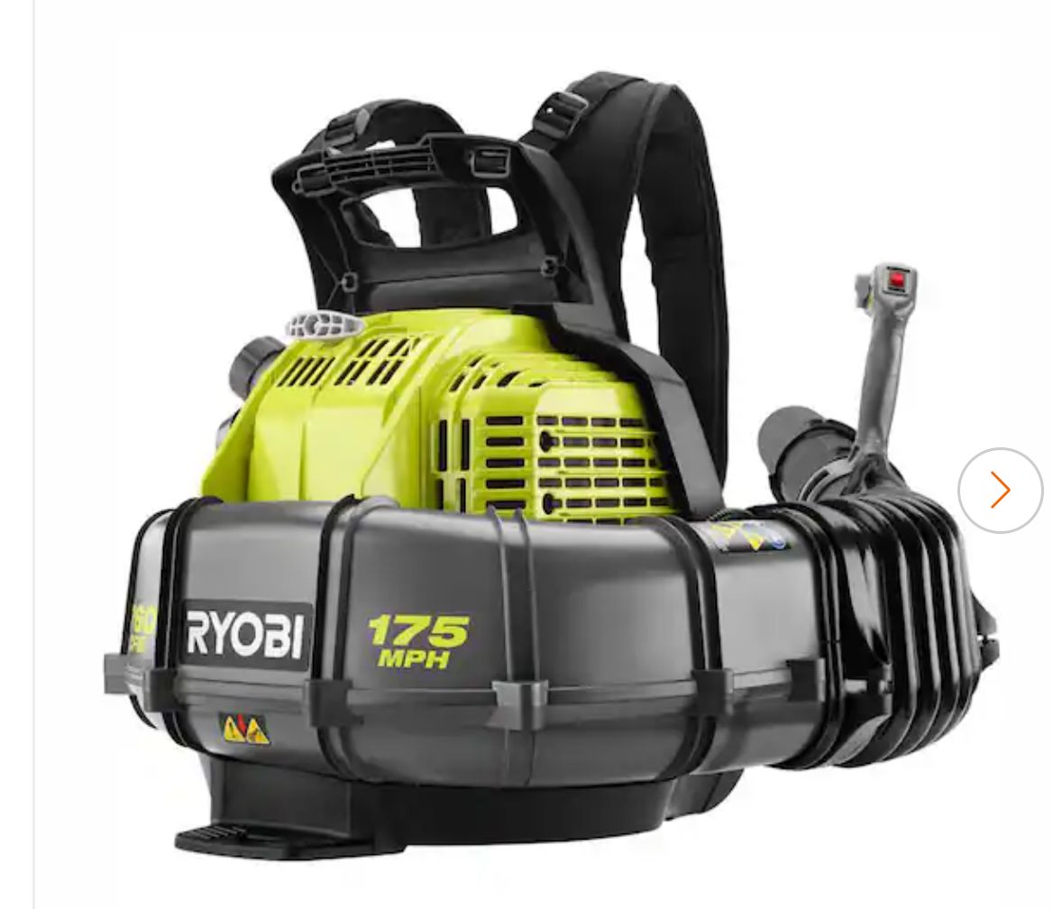 RYOBI 175 MPH 760 CFM 38cc Gas Backpack Leaf Blower, Condition: New