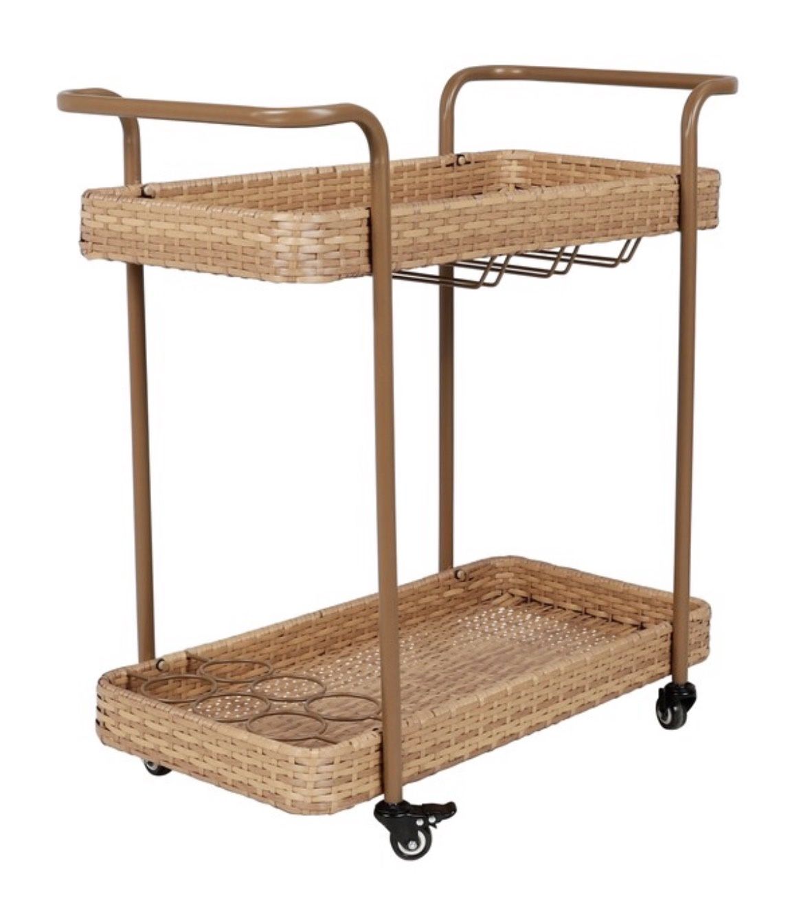 Veda Springs Brown Steel Outdoor Serving Cart
