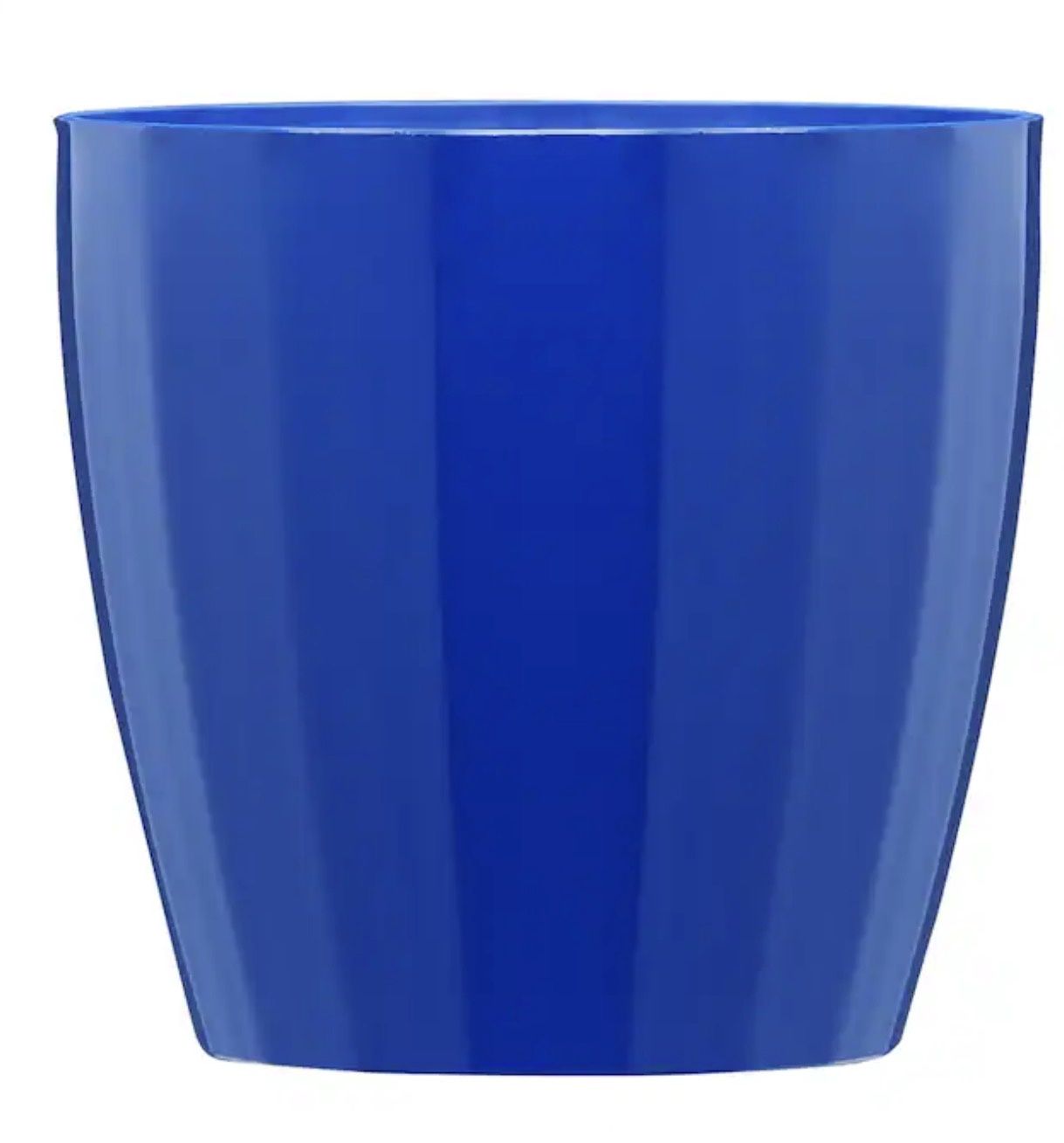 Round 12.2-in W × 12.2-in L Blue Resin Indoor/ Outdoor Planter