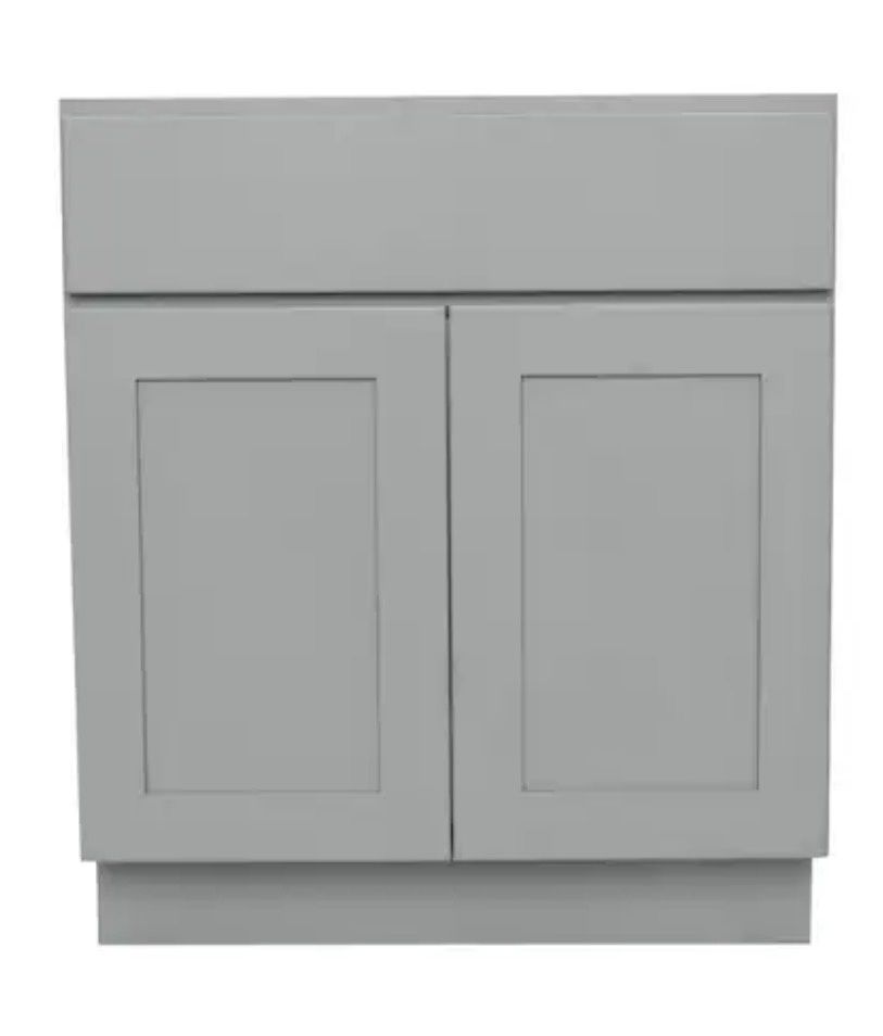Overlake 30-in W × 34.5-in H x 24-in D Gray Sink Base Ready to Assemble (RTA) Plywood Cabinet