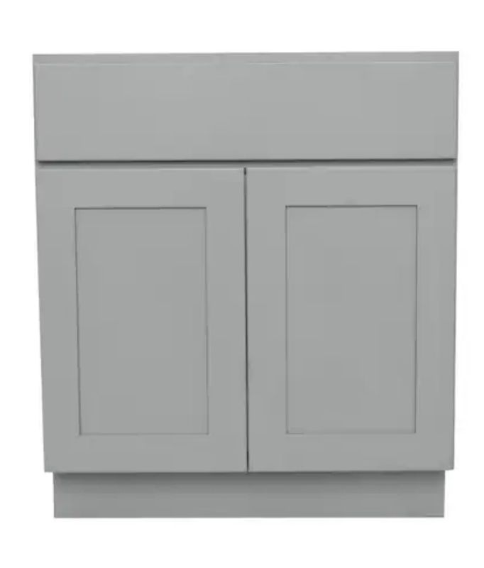 Overlake 30-in W × 34.5-in H x 24-in D Gray Sink Base Ready to Assemble (RTA) Plywood Cabinet