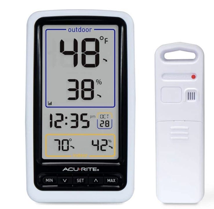 AcuRite Indoor/Outdoor Wireless Thermometer with Humidity and Clock